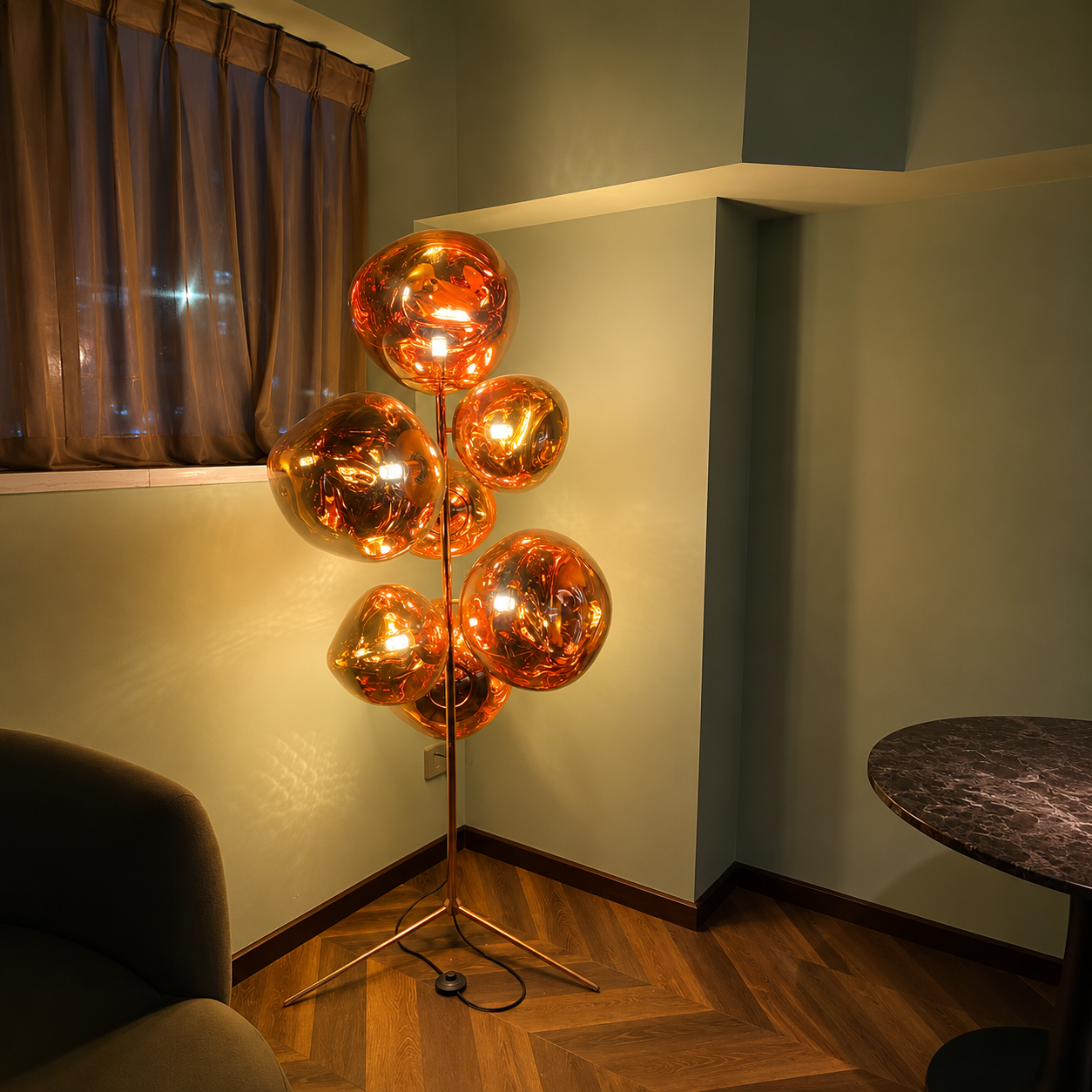 LAVA Melt Cluster Floor Lamp Dia 39.3" × H 70.8" (Dia 100 × H 180 cm) Red Glowryte