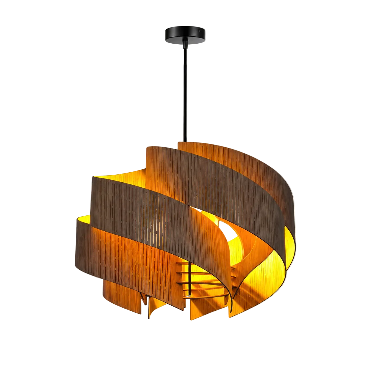 Spiral Wood Chandelier Glowryte