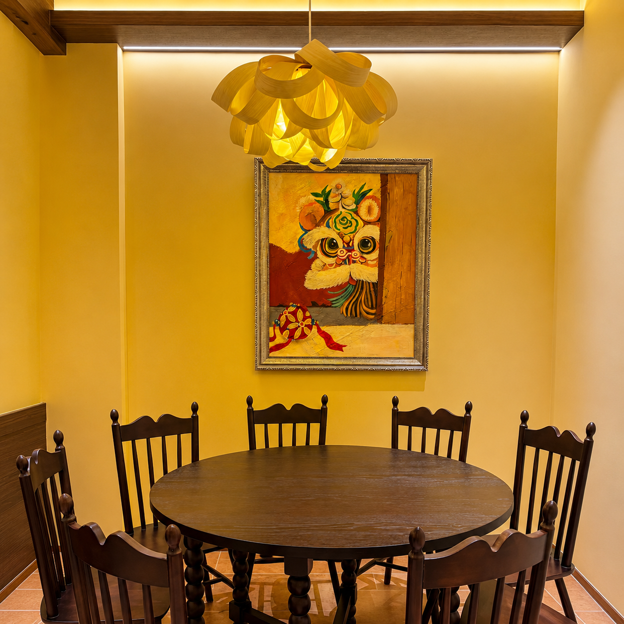 Bloom Wood Veneer Pendant Light Dia 23.6“ (Dia 60 cm) Natural Wood Glowryte