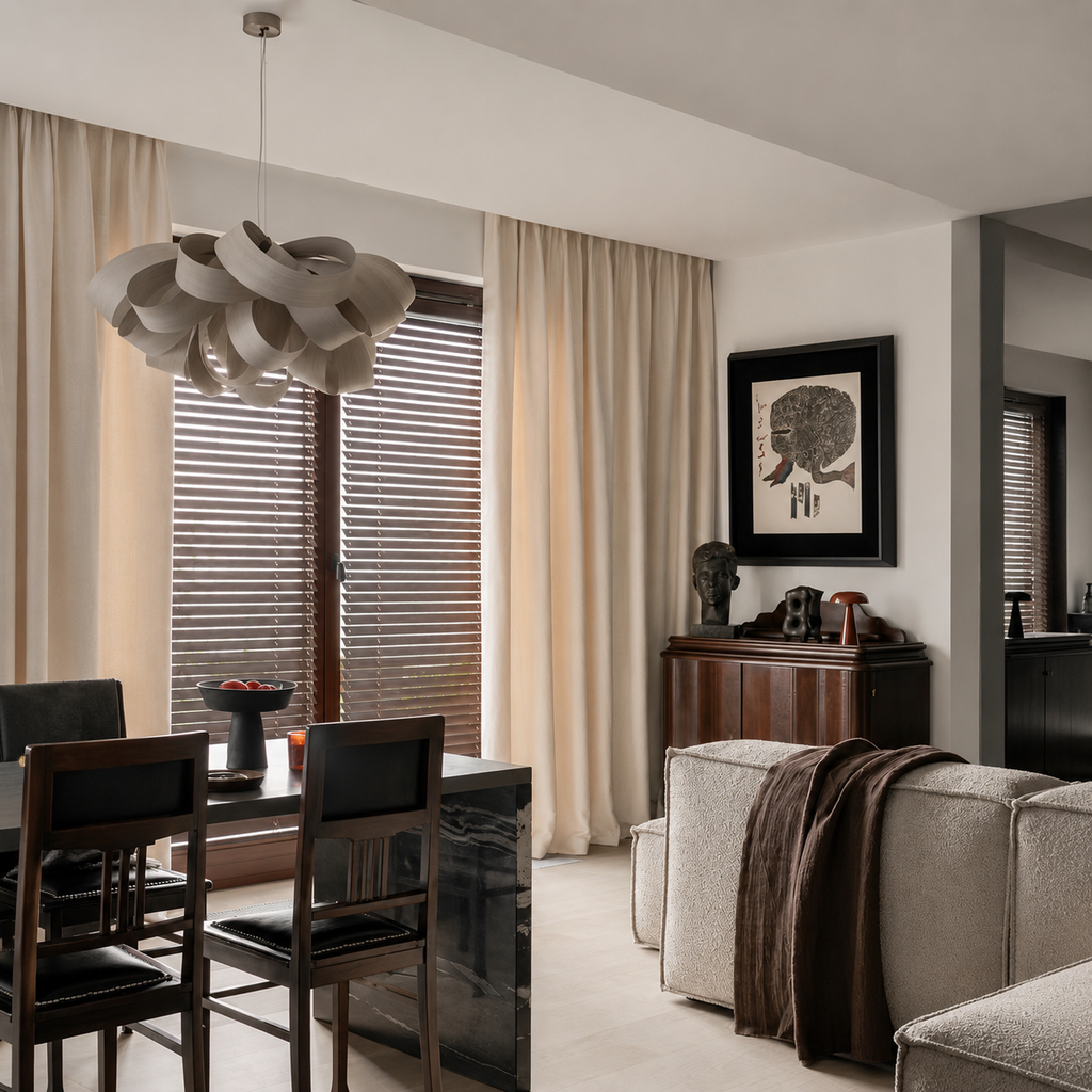 Bloom Wood Veneer Pendant Light Dia 23.6“ (Dia 60 cm) Light Wood Glowryte