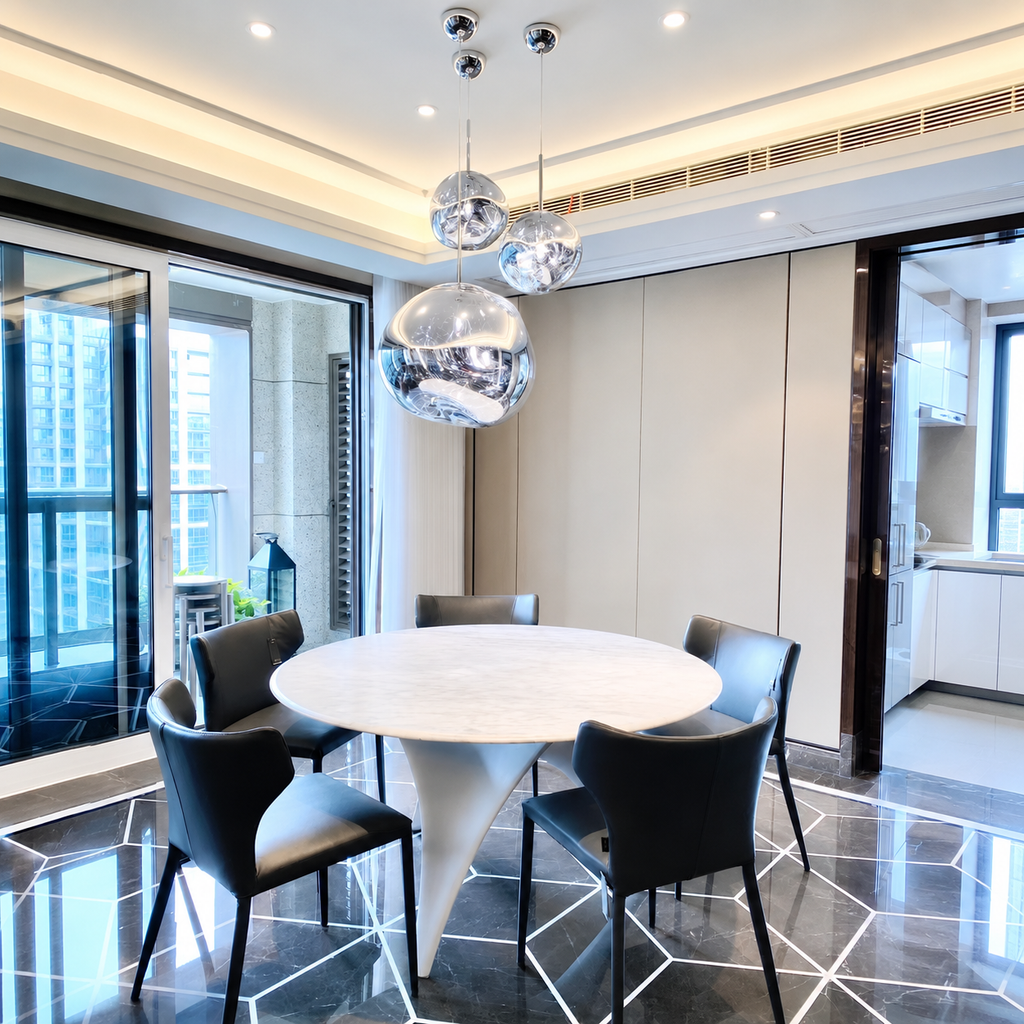 Lava Pendant Light Dia 11" (Dia 28 cm) Silver Glowryte