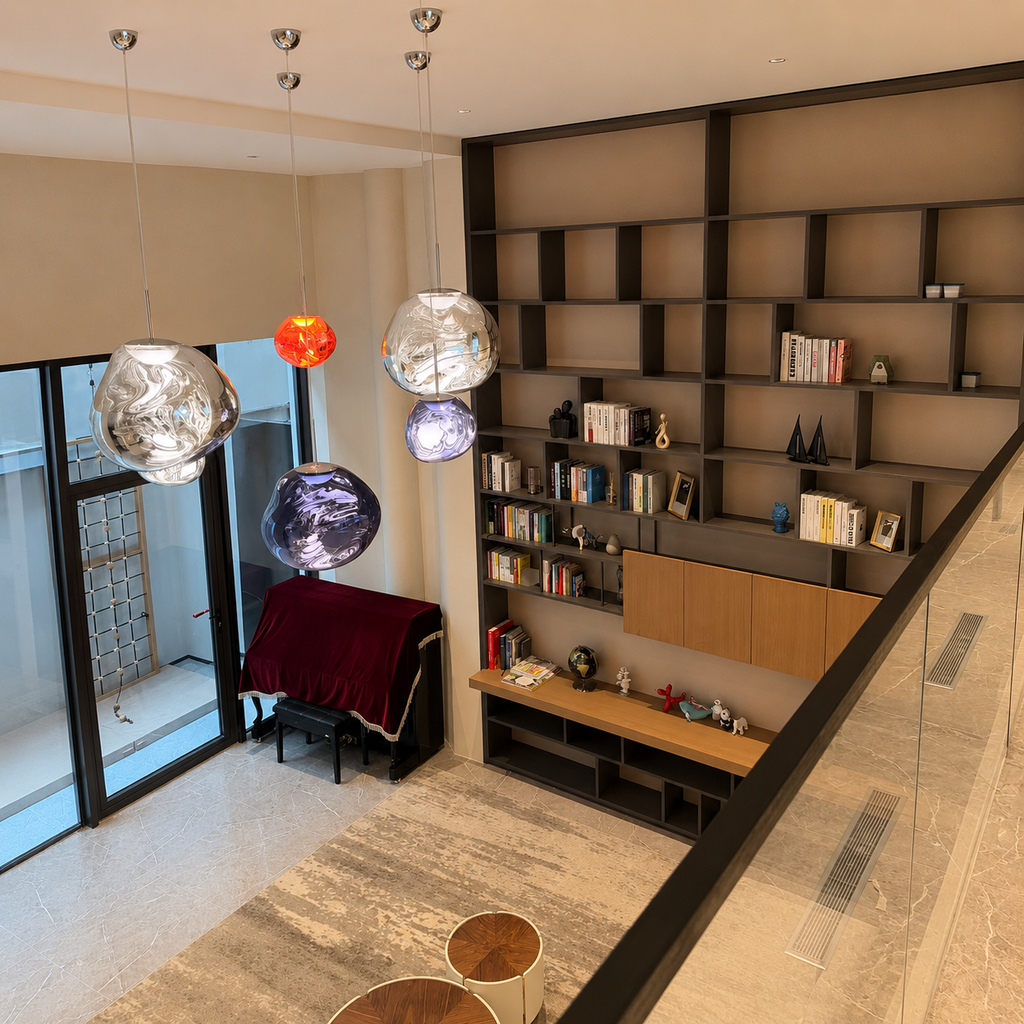 Lava Pendant Light Dia 11" (Dia 28 cm) Gold Glowryte