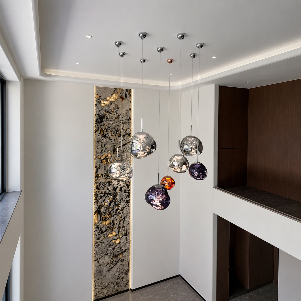 Lava Pendant Light Dia 11" (Dia 28 cm) Smoky Gray Glowryte