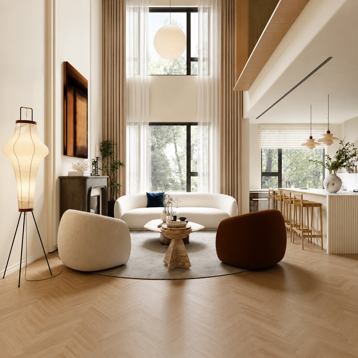 Akari Washi Column Floor Lamp Glowryte