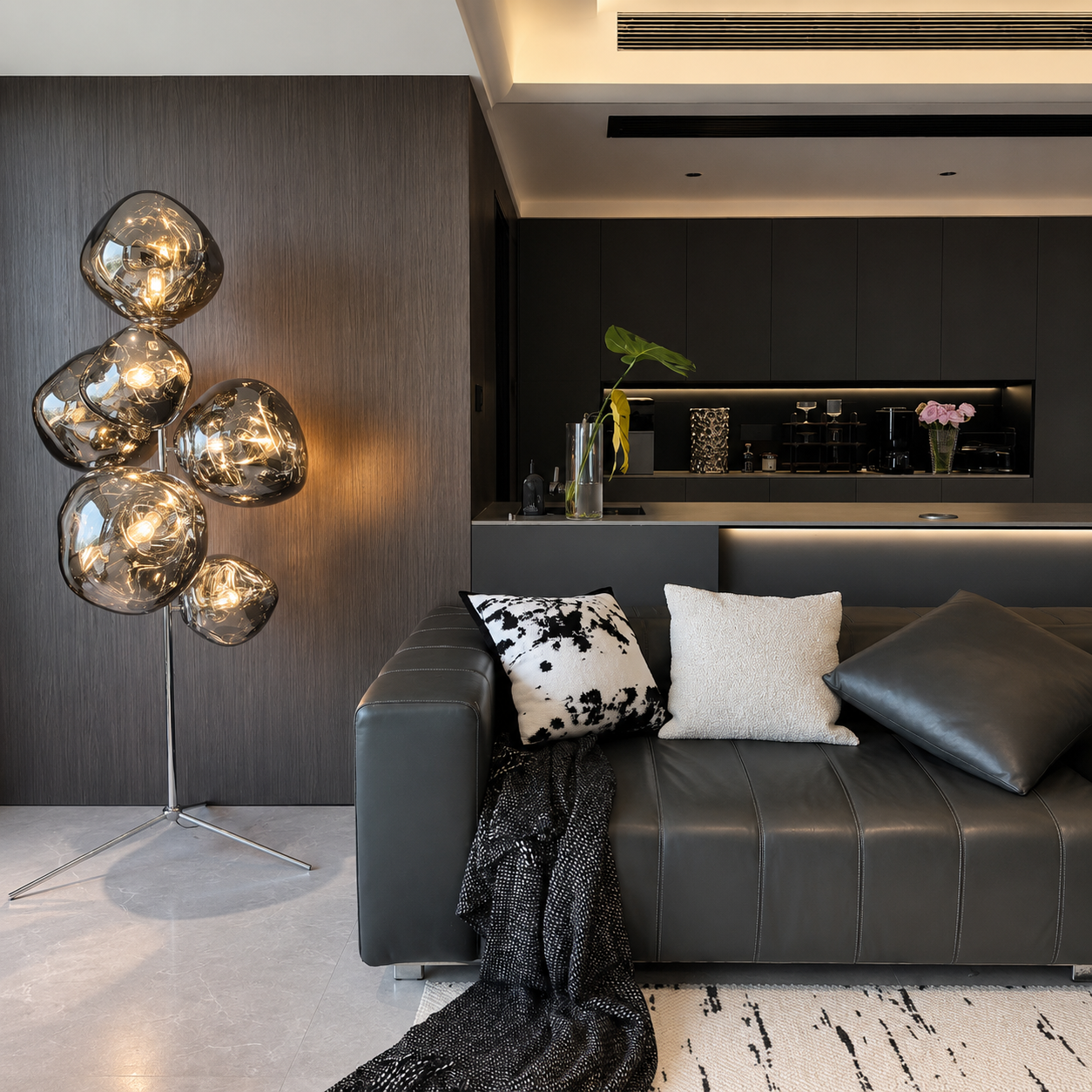 LAVA Melt Cluster Floor Lamp Dia 39.3" × H 70.8" (Dia 100 × H 180 cm) Smoke Gray Glowryte