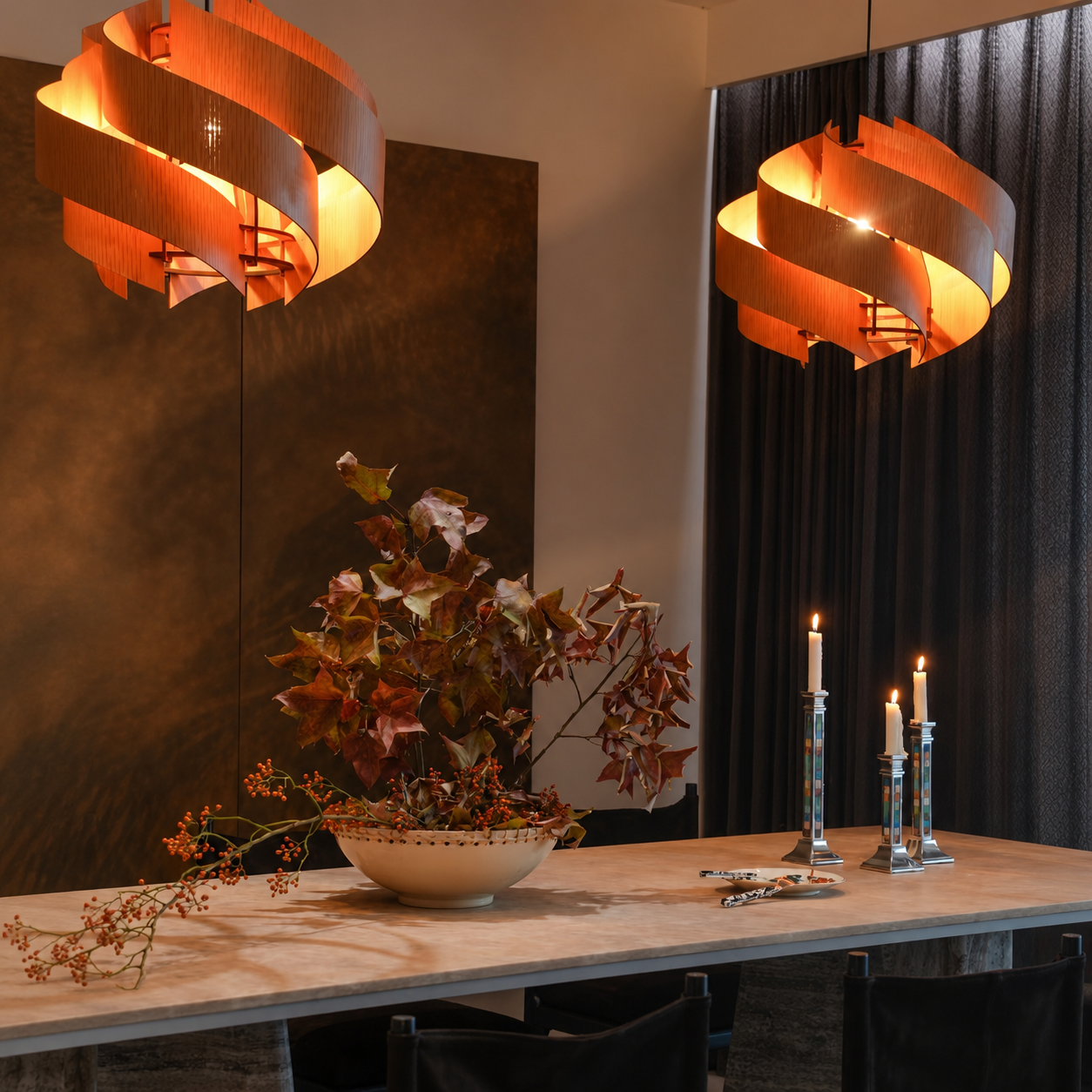 Spiral Wood Chandelier Glowryte