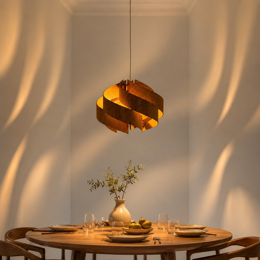 Spiral Wood Chandelier Glowryte