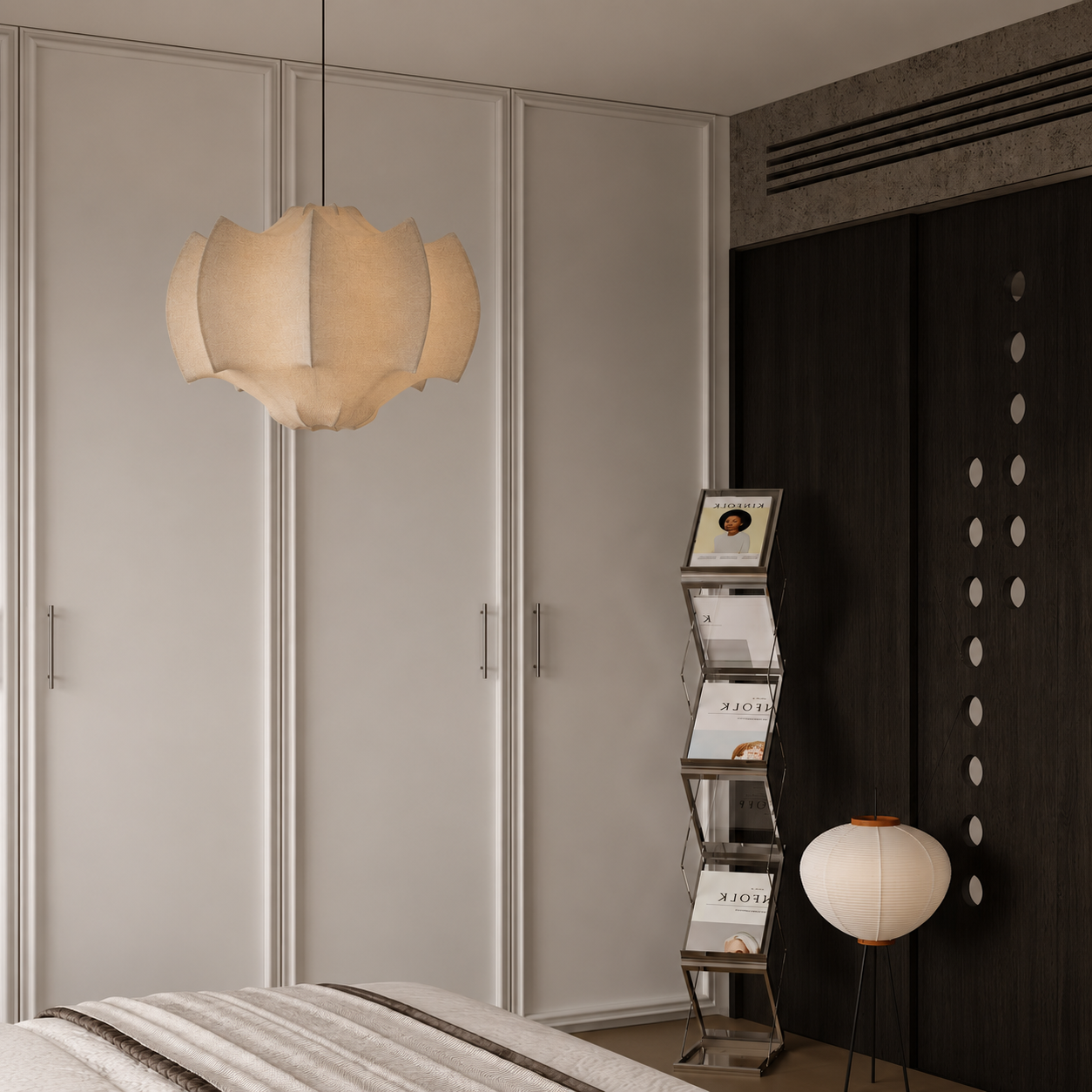 Bloom Cocoon Pendant Dia 23.6“ × H 23.6“ (Dia 60 × 44 cm) White Glowryte