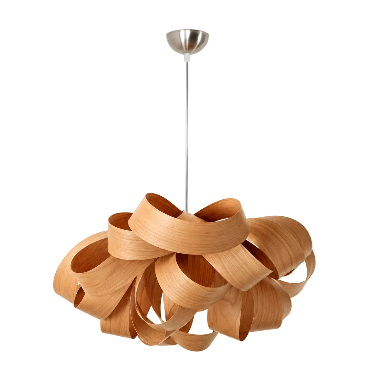Bloom Wood Veneer Pendant Light Dia 16.5“ (Dia 42 cm) Natural Wood Glowryte