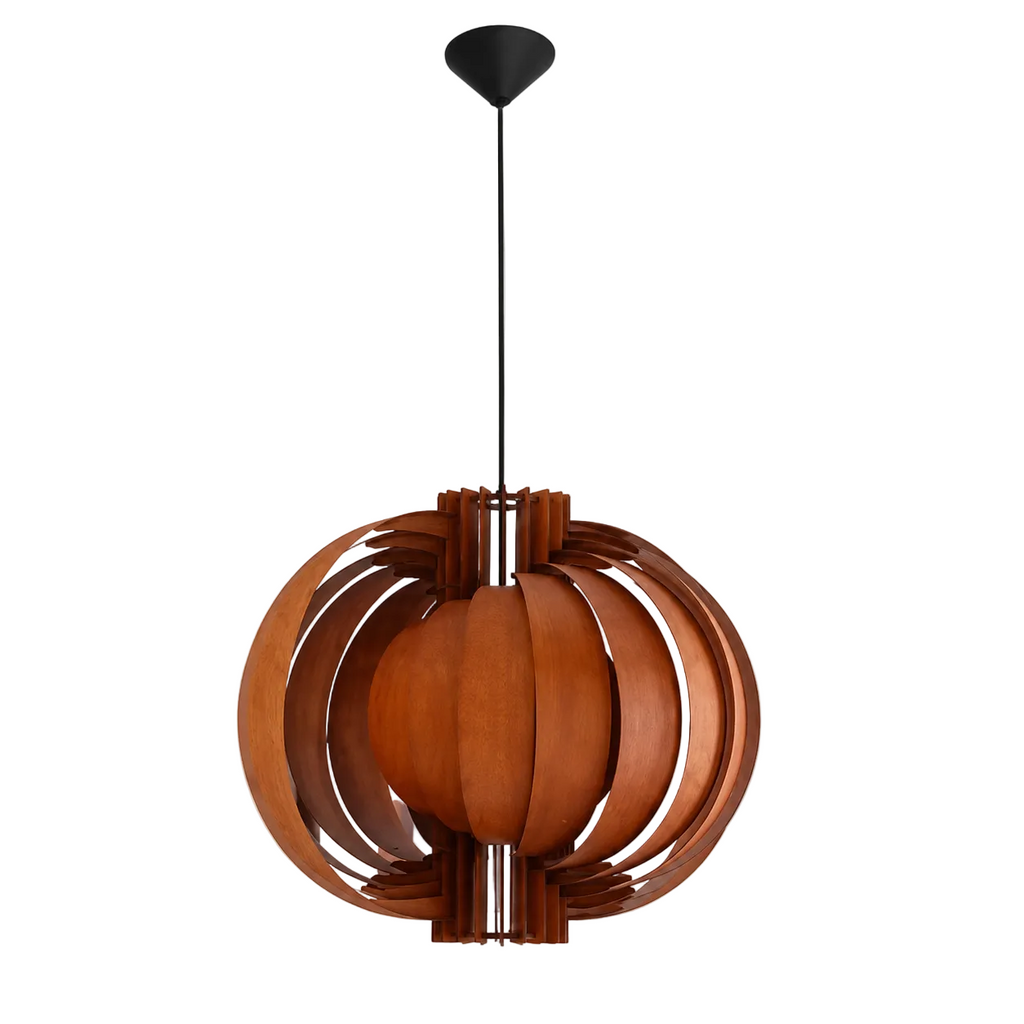 Orb Wood Pendant Light Glowryte