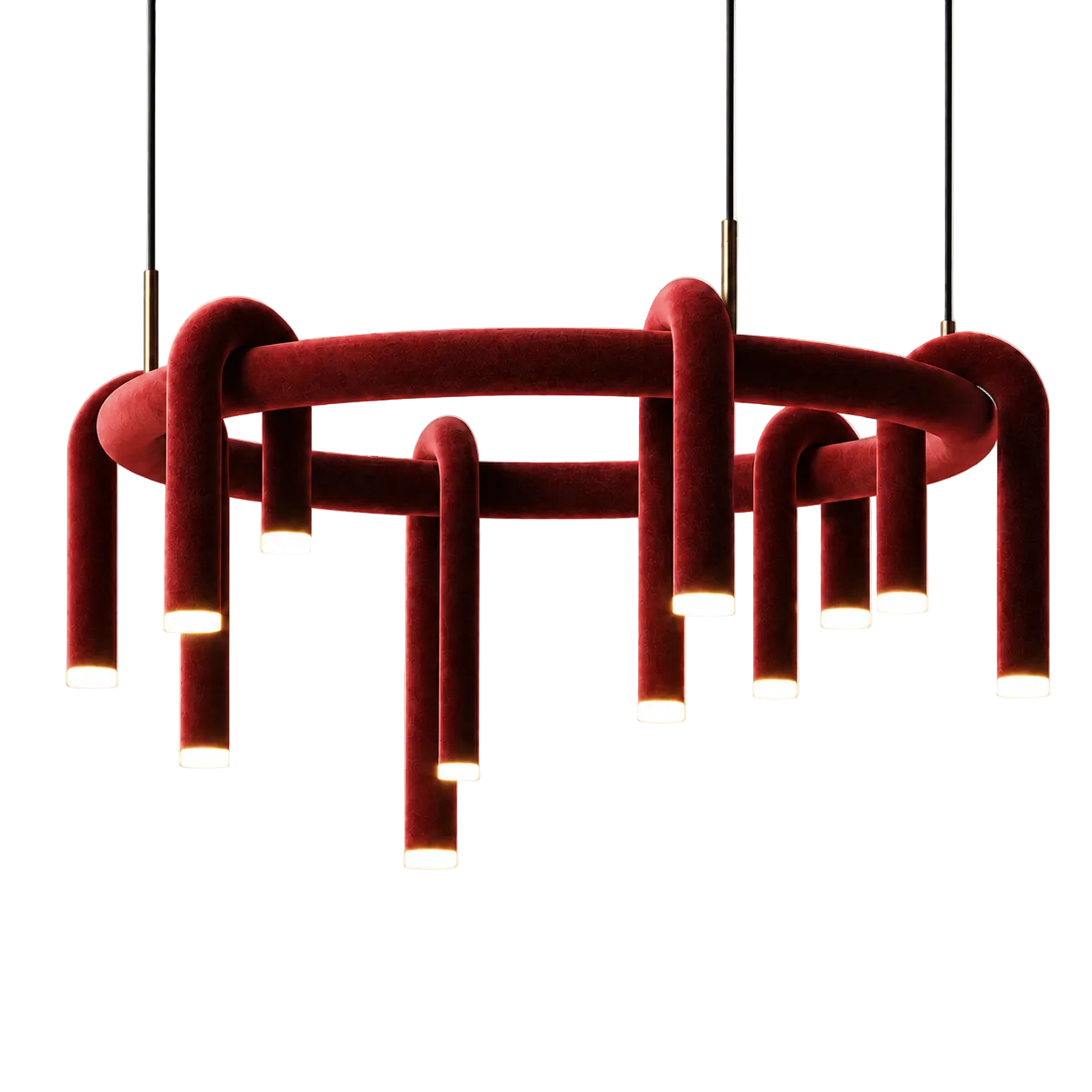 U-Loop Round Pendant Light Round Single Dia 24" (Dia60 cm) Wine Red Glowryte