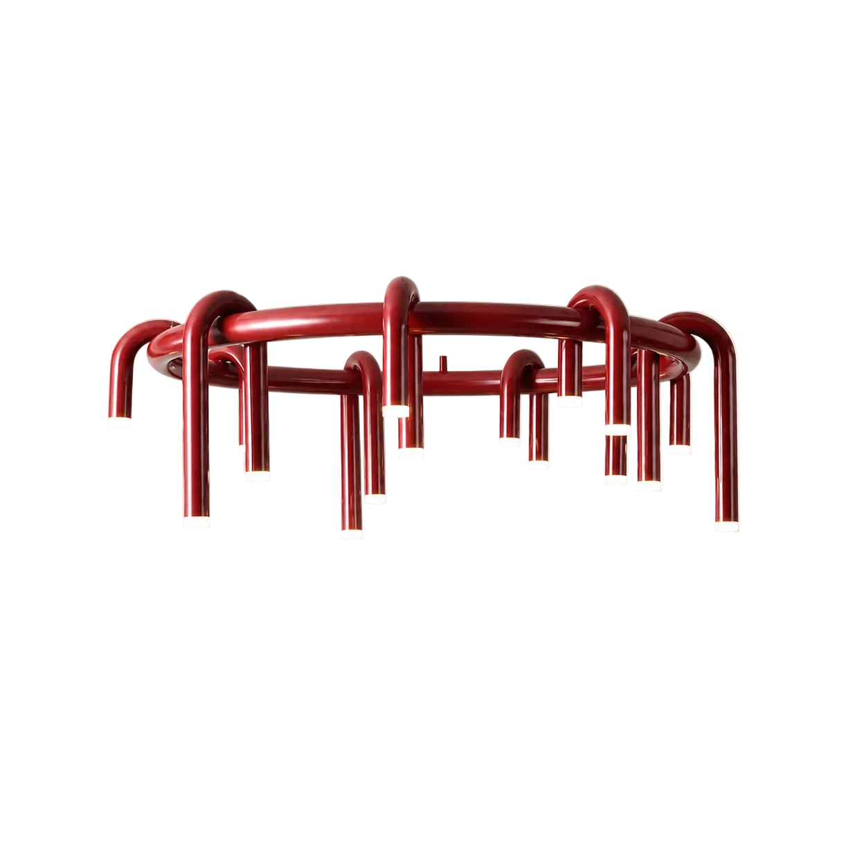 U-Loop Round Pendant Light Round Single Dia 31" (Dia80 cm) Wine Red Glowryte