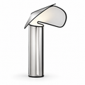 Chiara Folded Stainless Steel Lamp Chrome Table Lamp: W 11.0" × H 19.7" (28 × 50 cm) Glowryte
