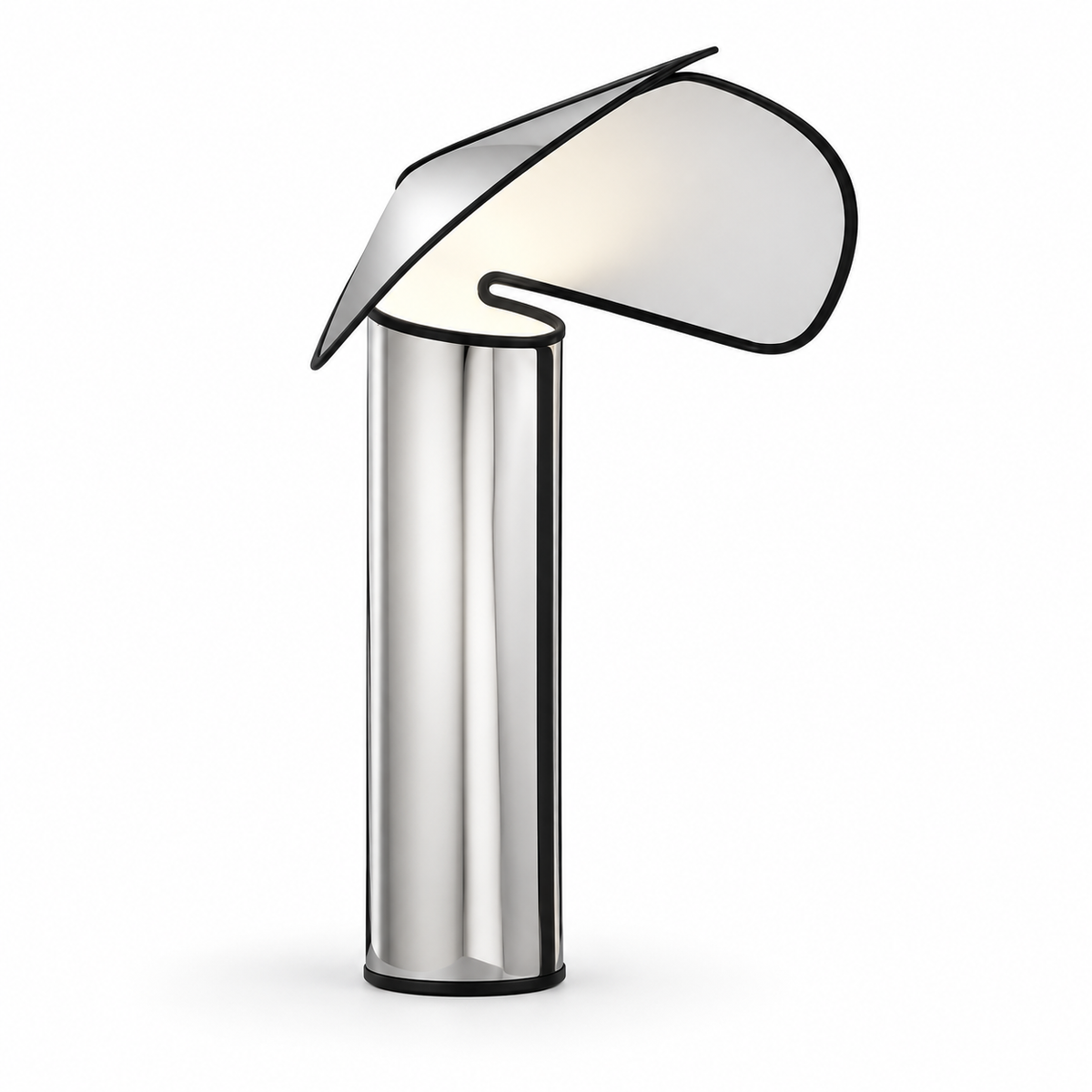 Chiara Folded Stainless Steel Lamp Chrome Table Lamp: W 11.0" × H 19.7" (28 × 50 cm) Glowryte