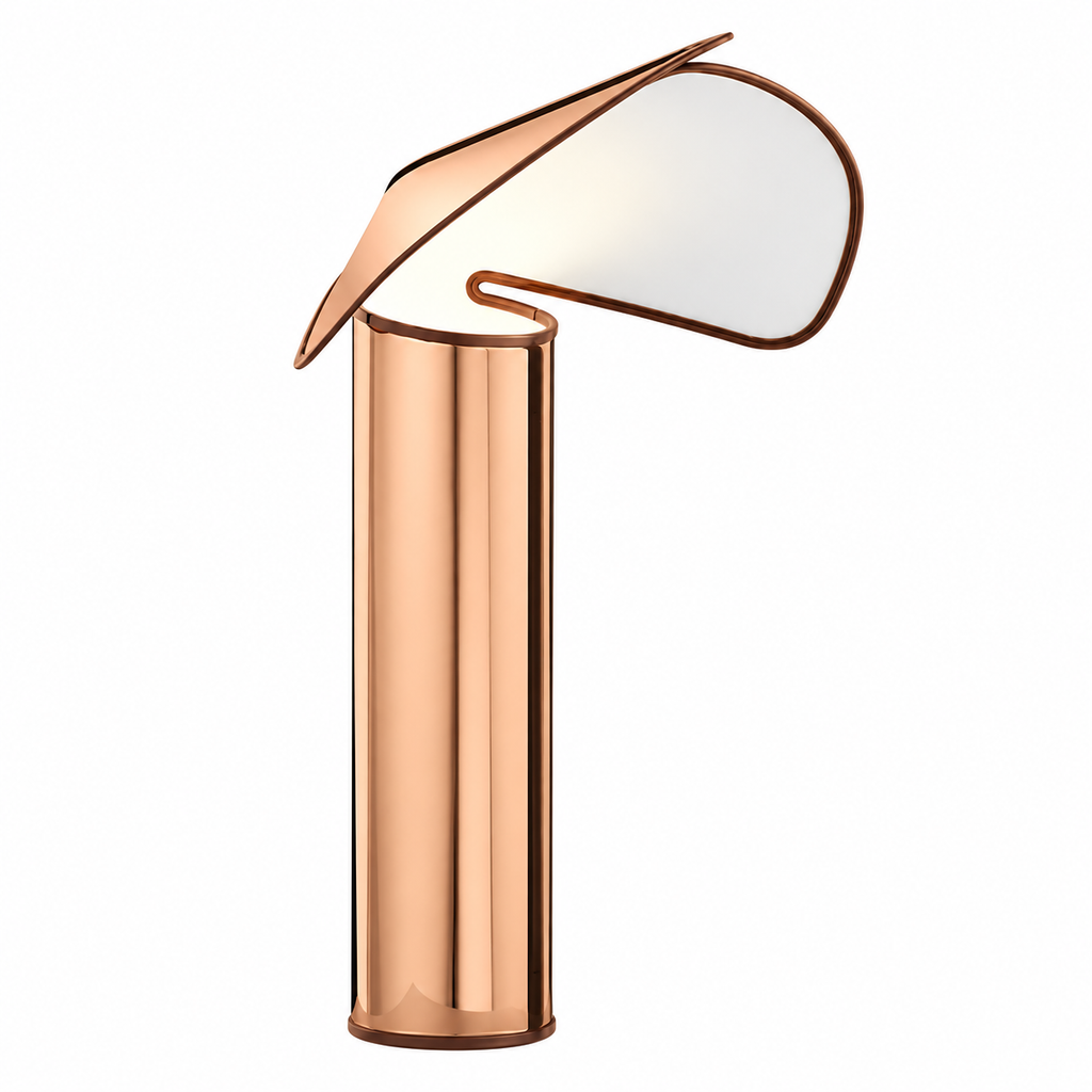 Chiara Folded Stainless Steel Lamp Rose Gold Table Lamp: W 11.0" × H 19.7" (28 × 50 cm) Glowryte