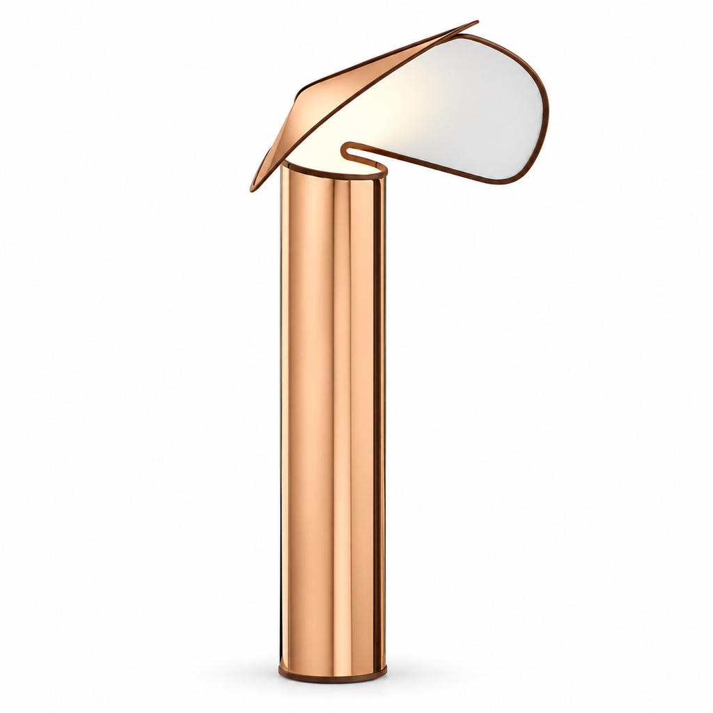 Chiara Folded Stainless Steel Lamp Rose Gold Floor Lamp: W 29.9" × H 60.6" (76 × 154 cm) Glowryte