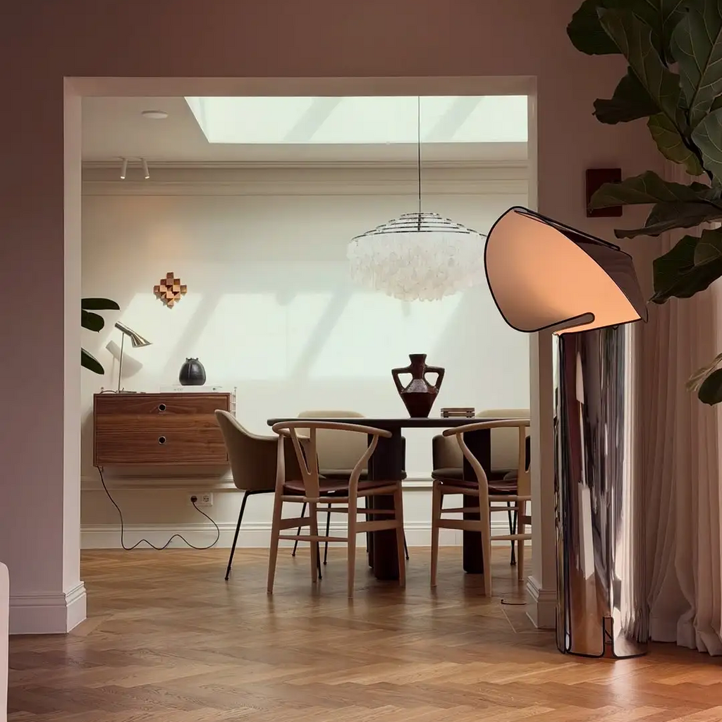Chiara Folded Stainless Steel Lamp Glowryte