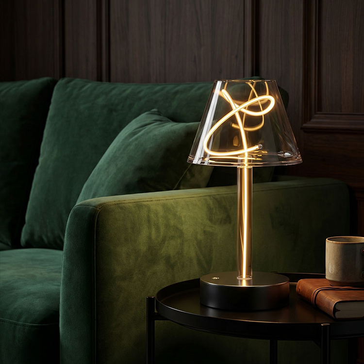 Clara Looped Filament Cordless Table Lamp Glowryte