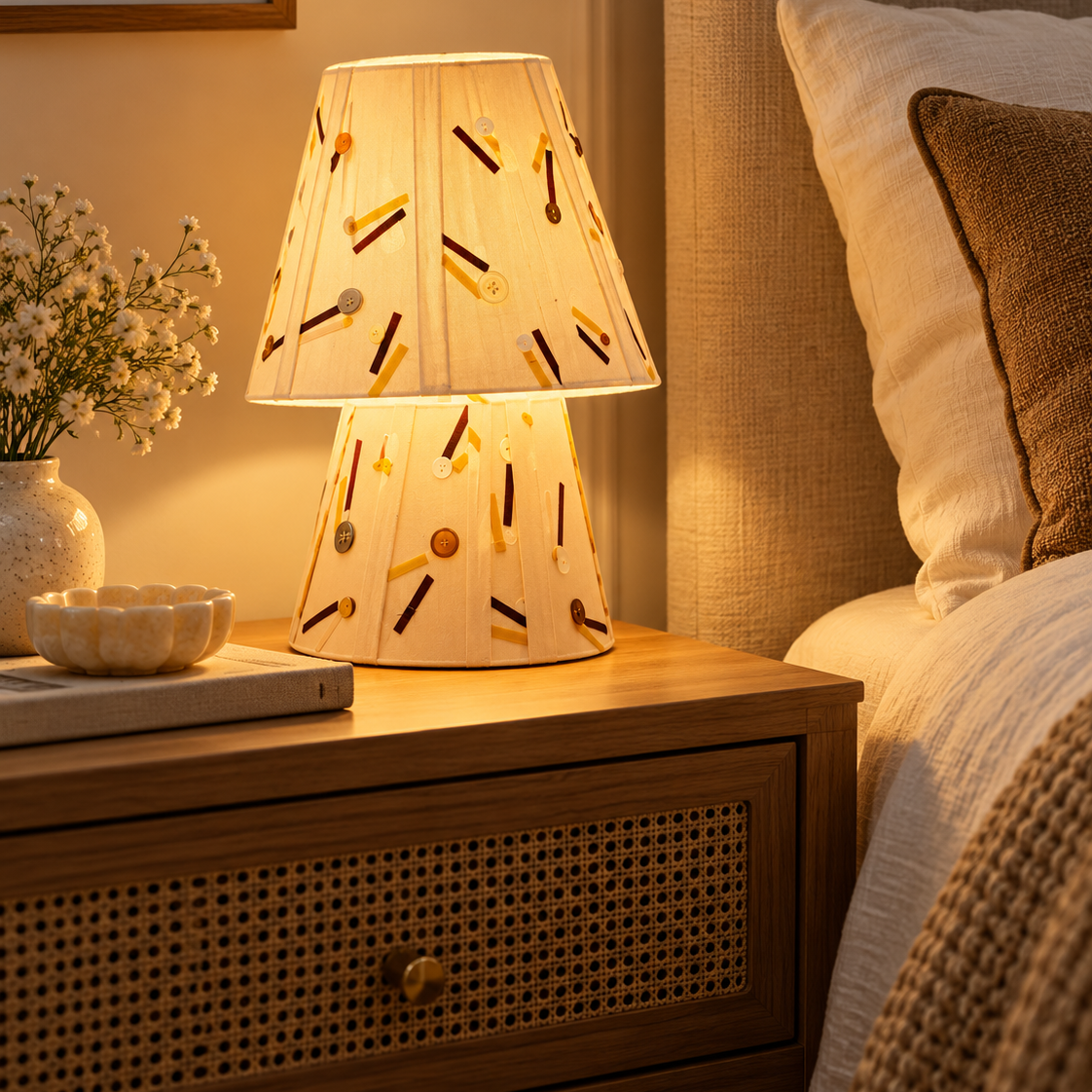Colette Embroidered Fabric Table Lamp Glowryte