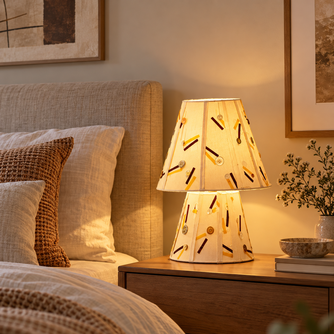 Colette Embroidered Fabric Table Lamp Glowryte