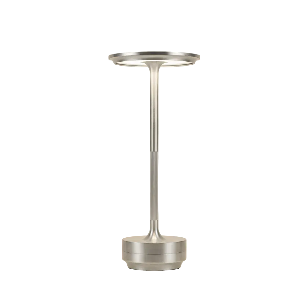 Lux Dimmer Table Lamp Silver D 3.5" × H 11" (D 9 × H 28 cm) Glowryte
