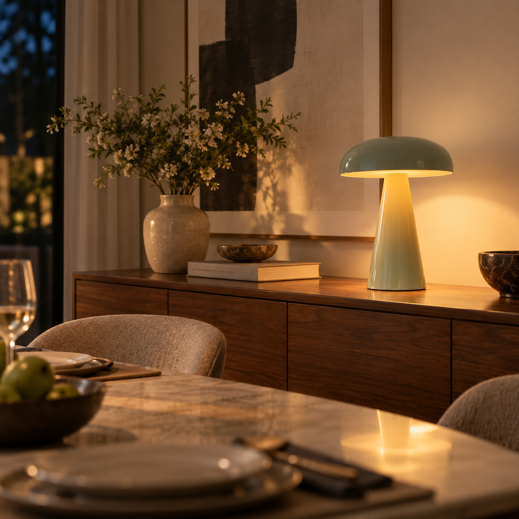 Como Portable Mushroom Table Lamp Glowryte