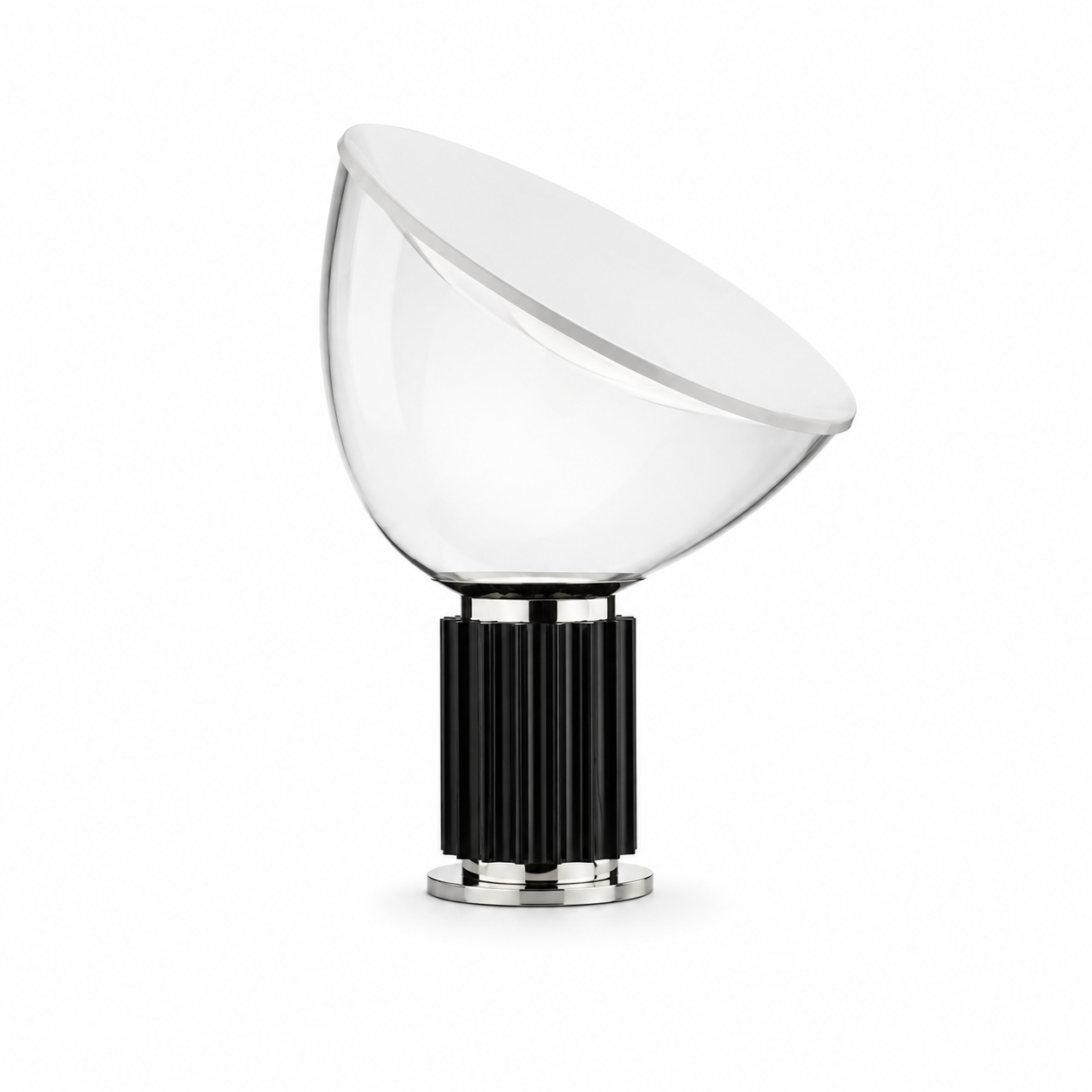 Dome Glass Saucer Table Lamp Black Glowryte