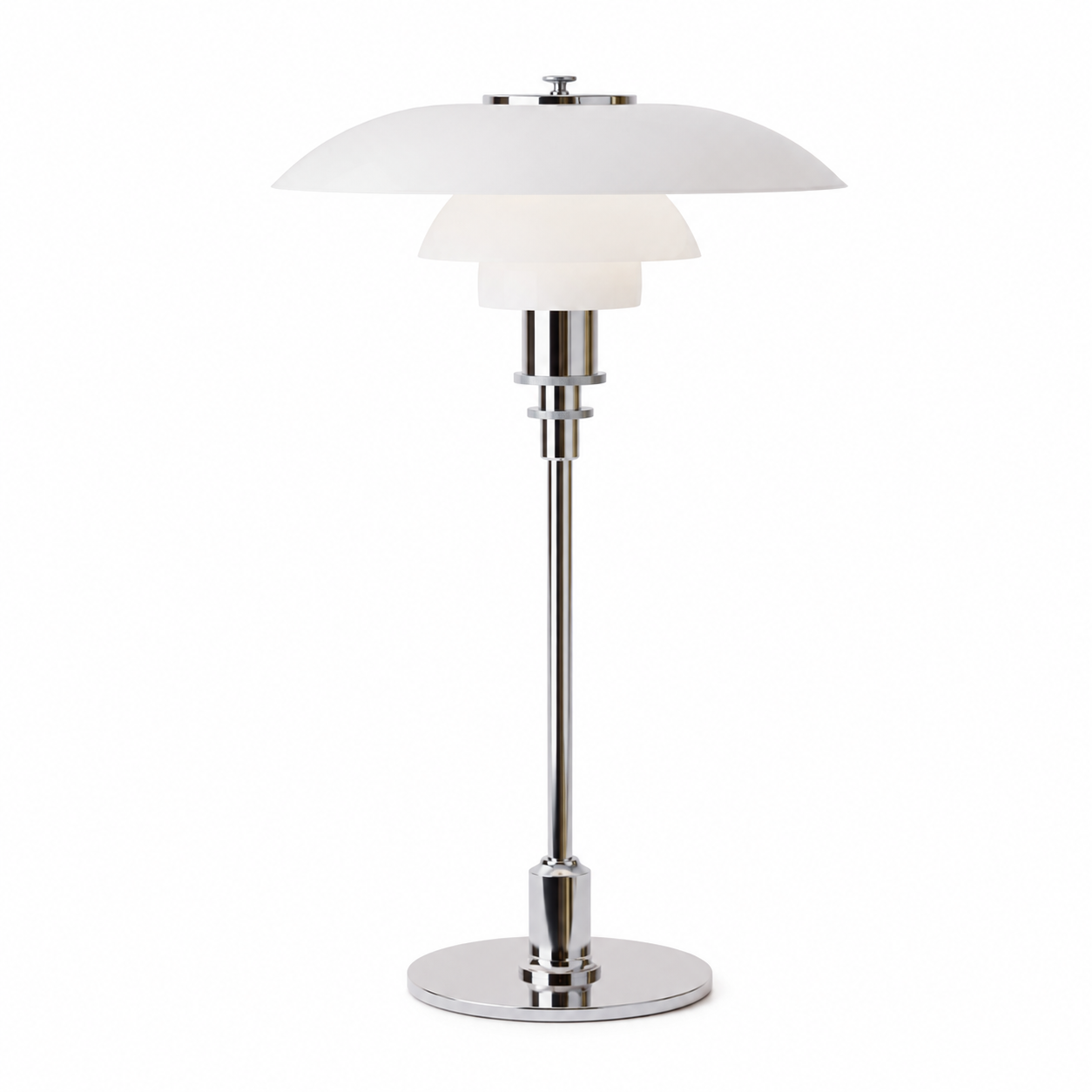 Dome Glass Table Lamp Camel + White Glowryte