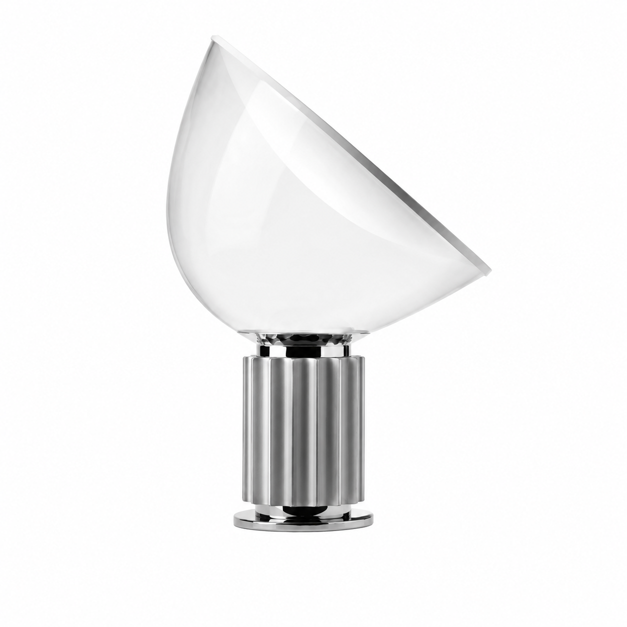 Dome Glass Saucer Table Lamp Silver Glowryte