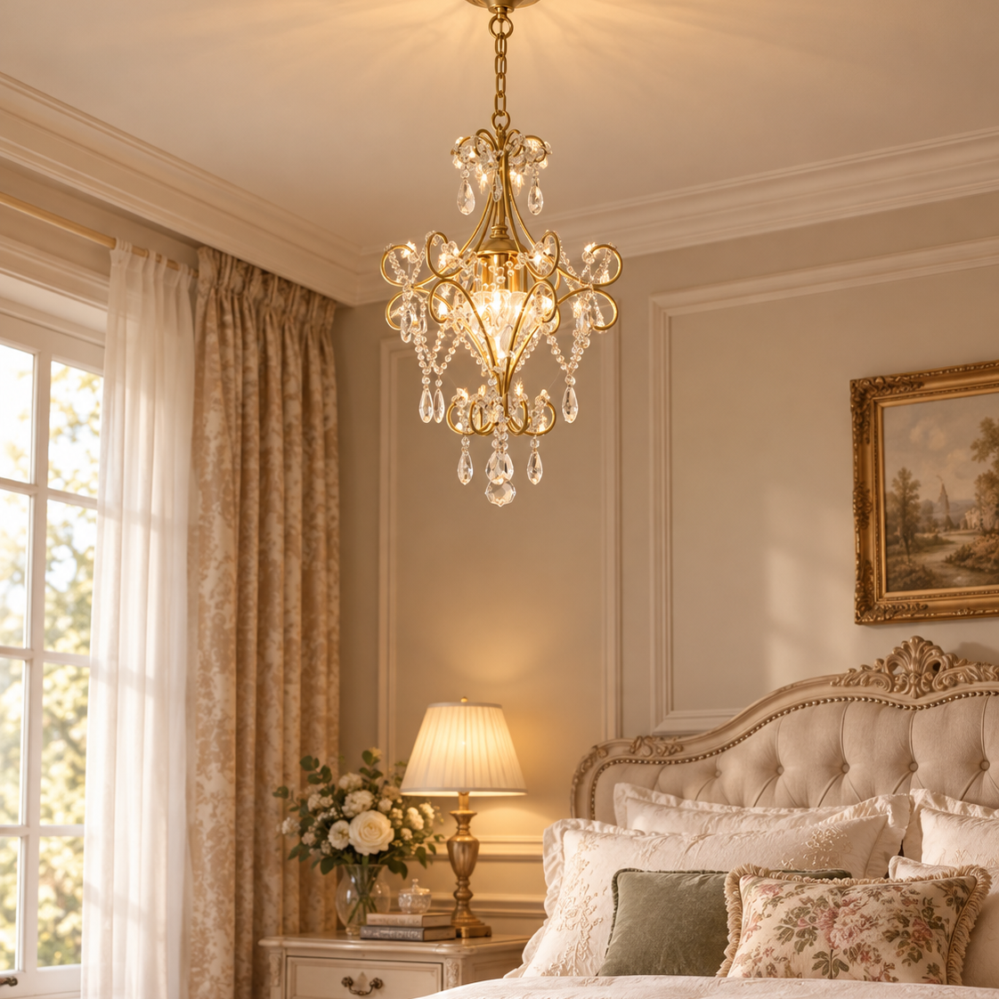 Evangeline Vintage Crystal Chandelier Glowryte
