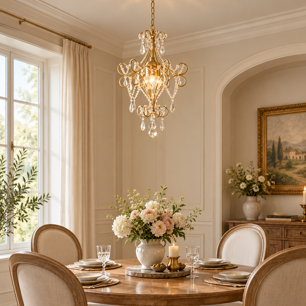 Evangeline Vintage Crystal Chandelier Glowryte