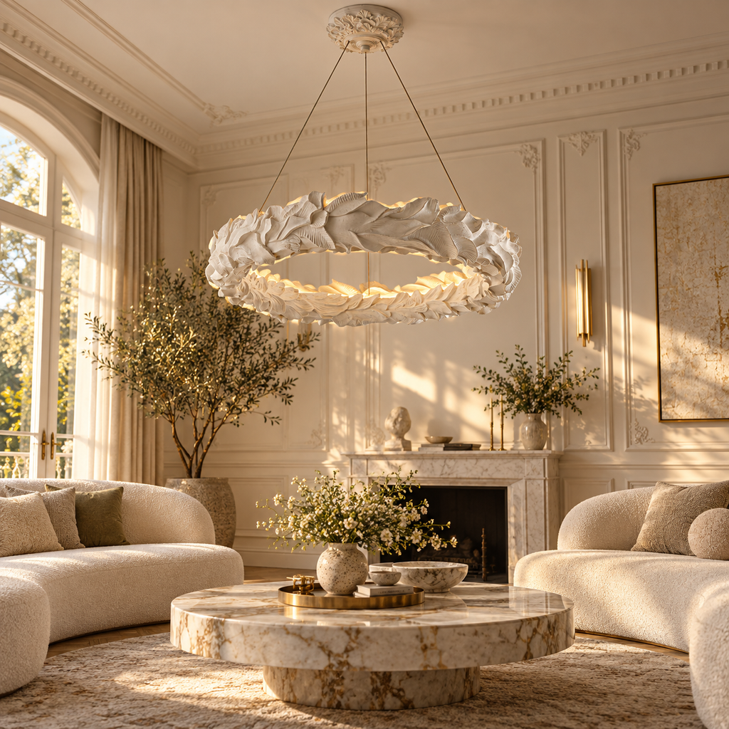 Feuille Sculptural Leaf Ring Chandelier Glowryte