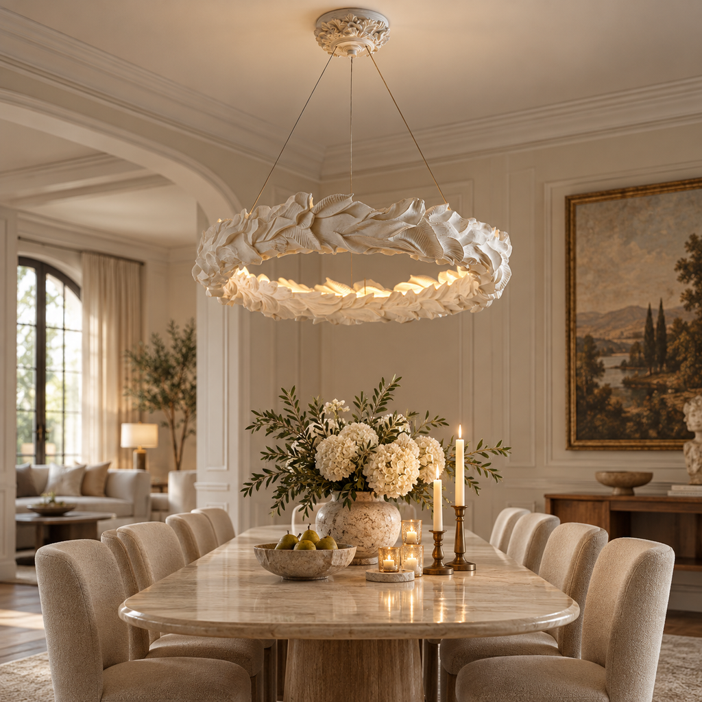 Feuille Sculptural Leaf Ring Chandelier Glowryte