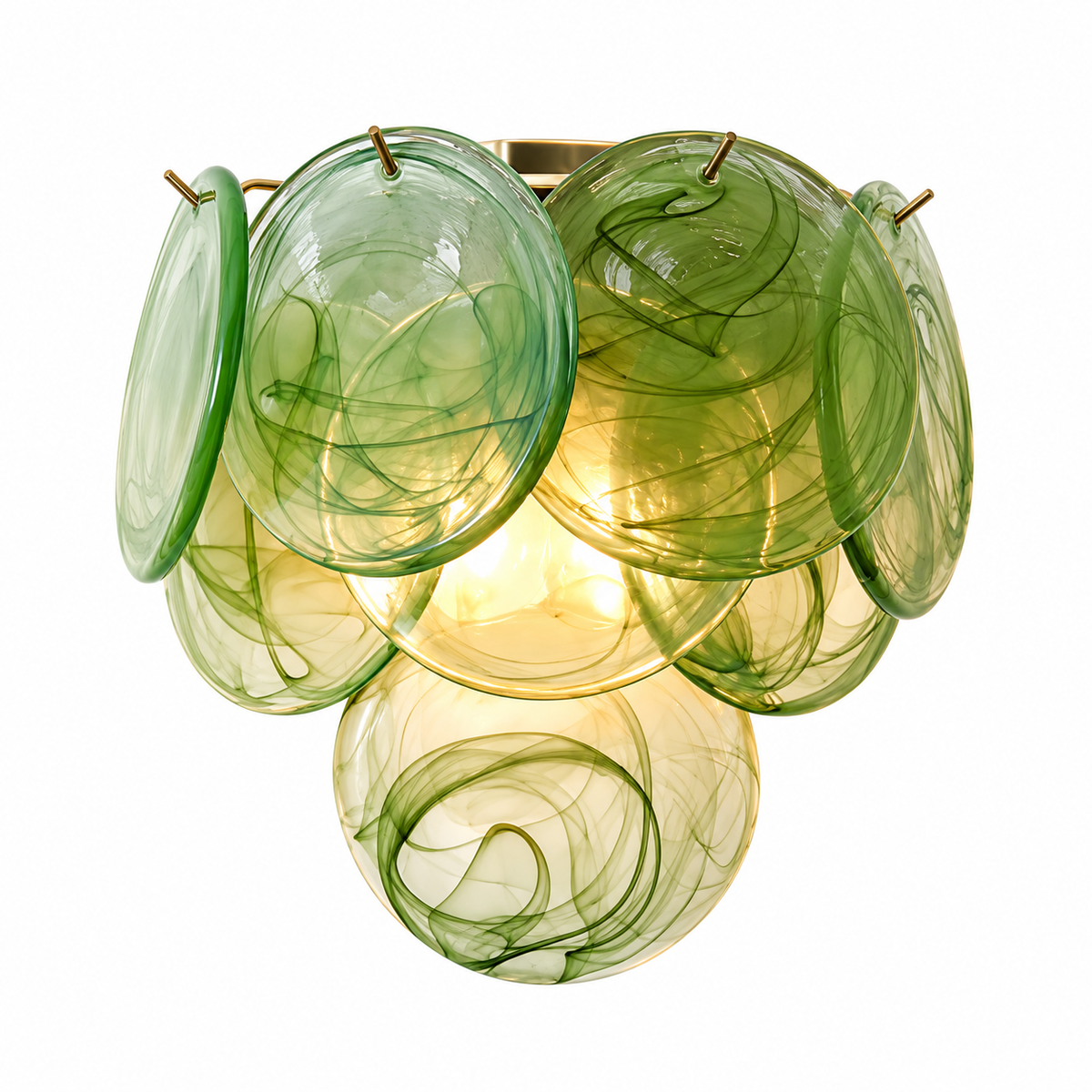 Fleur Glass Disc Wall Sconce Emerald Green Glowryte