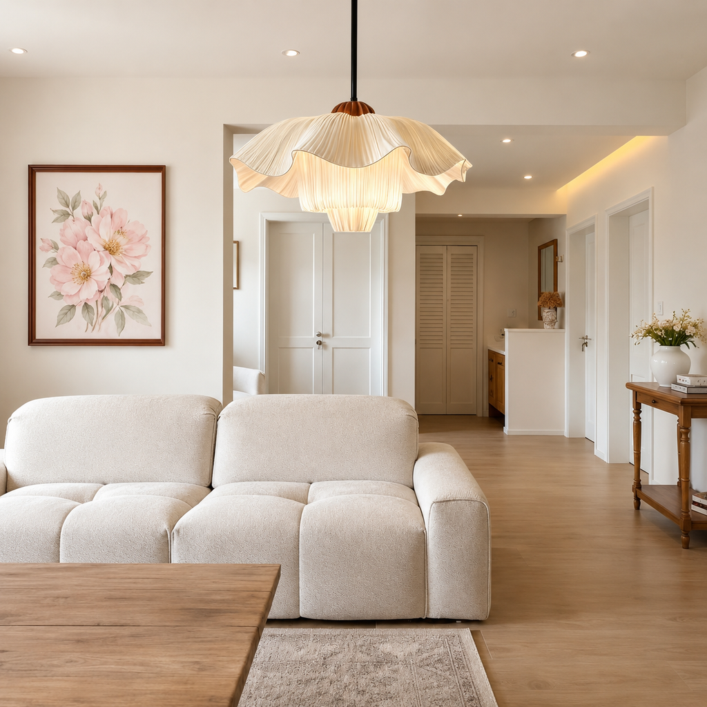 Fleur French Linen Pendant Light Glowryte