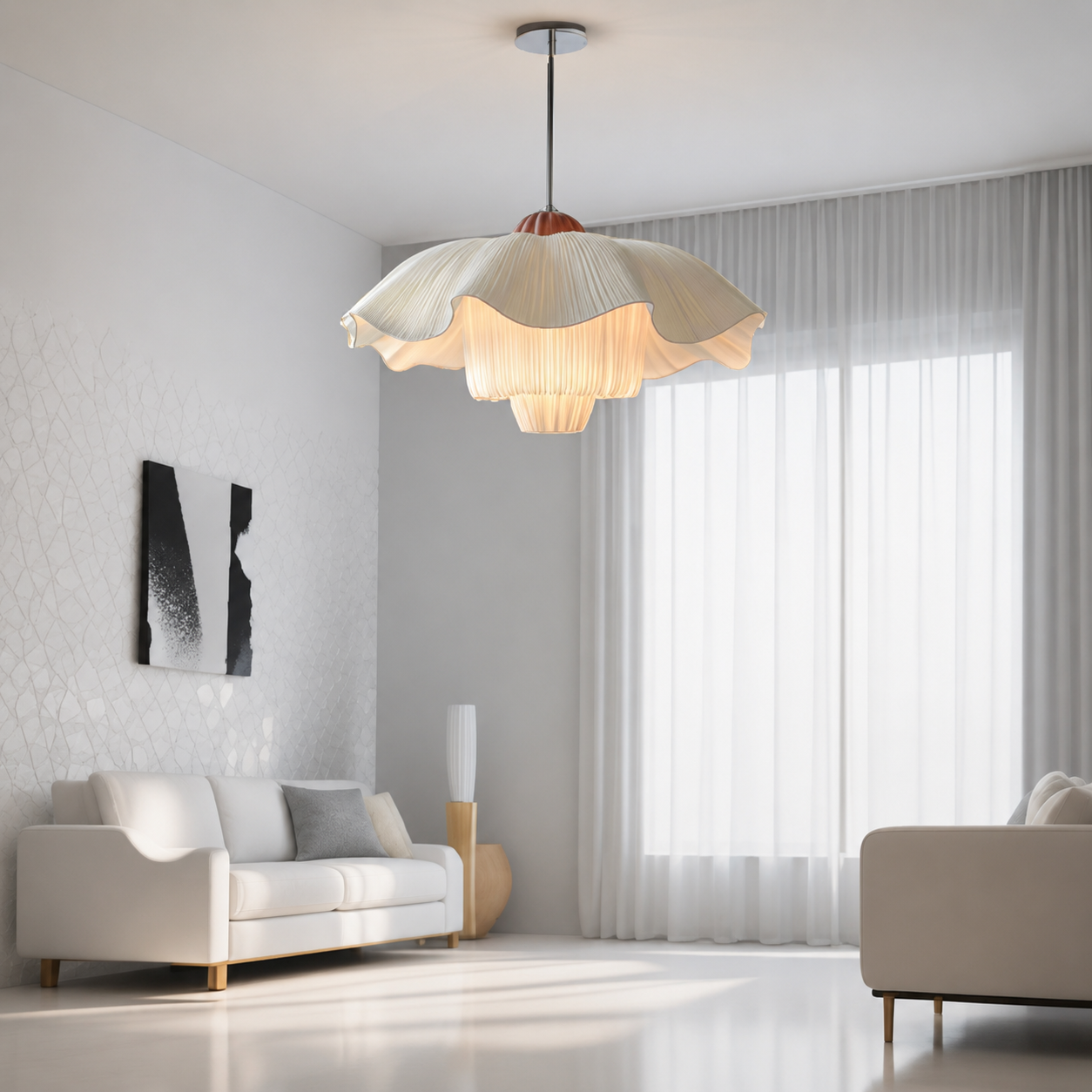 Fleur French Linen Pendant Light Glowryte