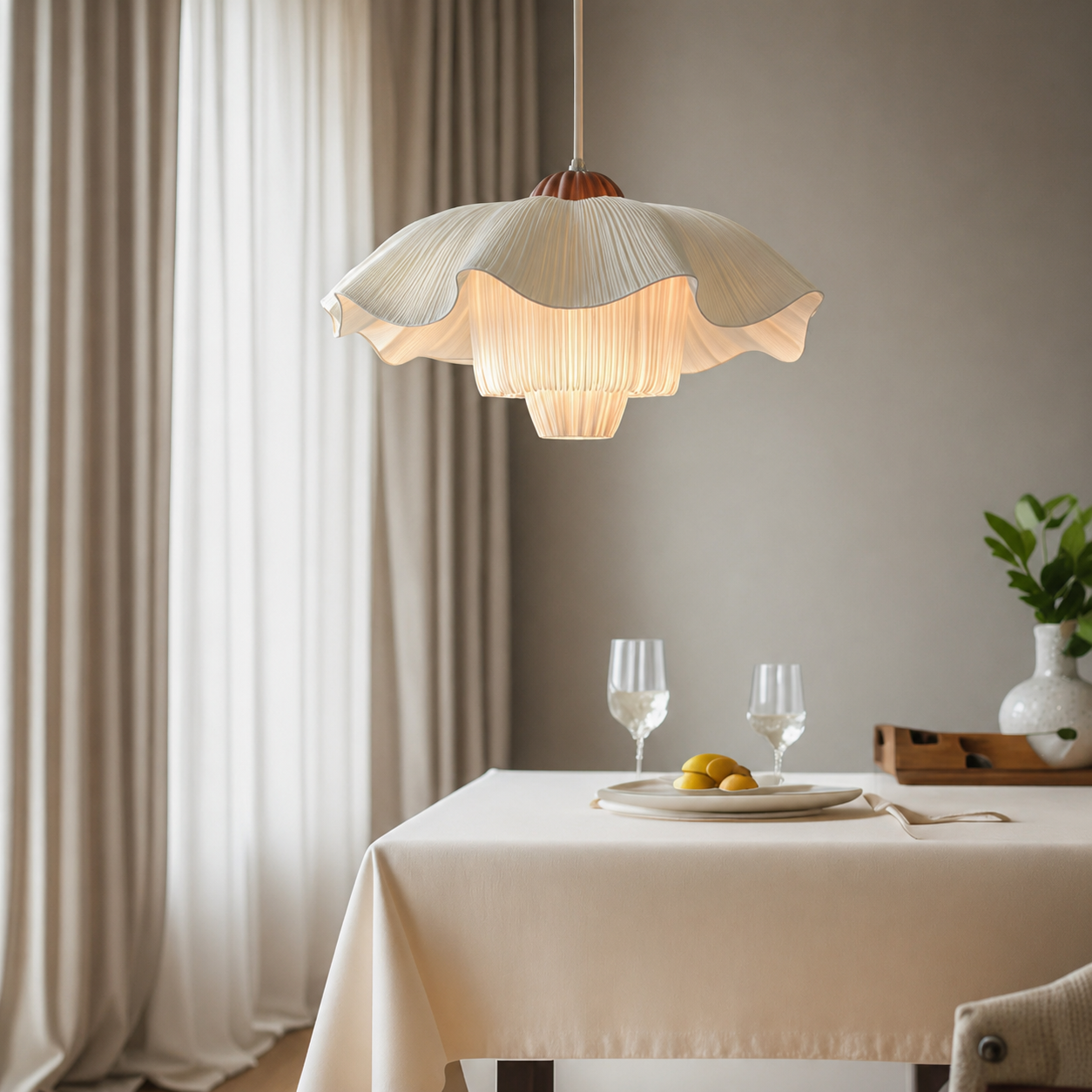 Fleur French Linen Pendant Light Glowryte
