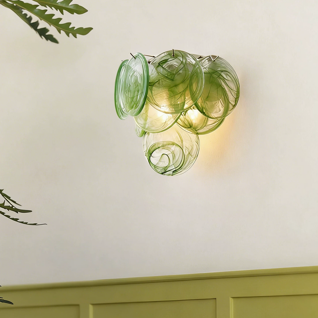 Fleur Glass Disc Wall Sconce Glowryte