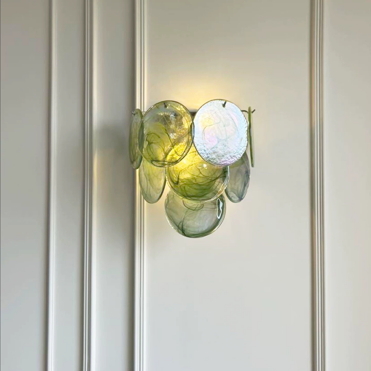 Fleur Glass Disc Wall Sconce Glowryte