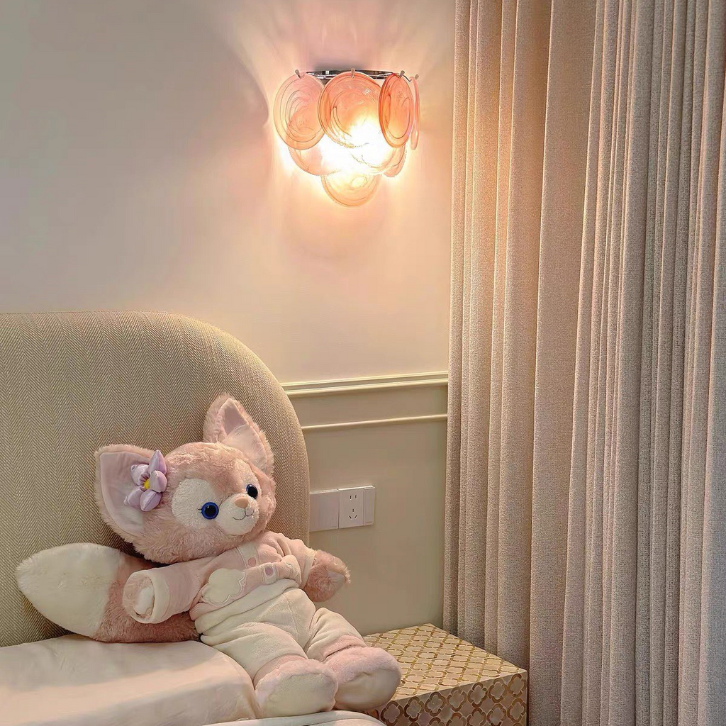 Fleur Glass Disc Wall Sconce Glowryte