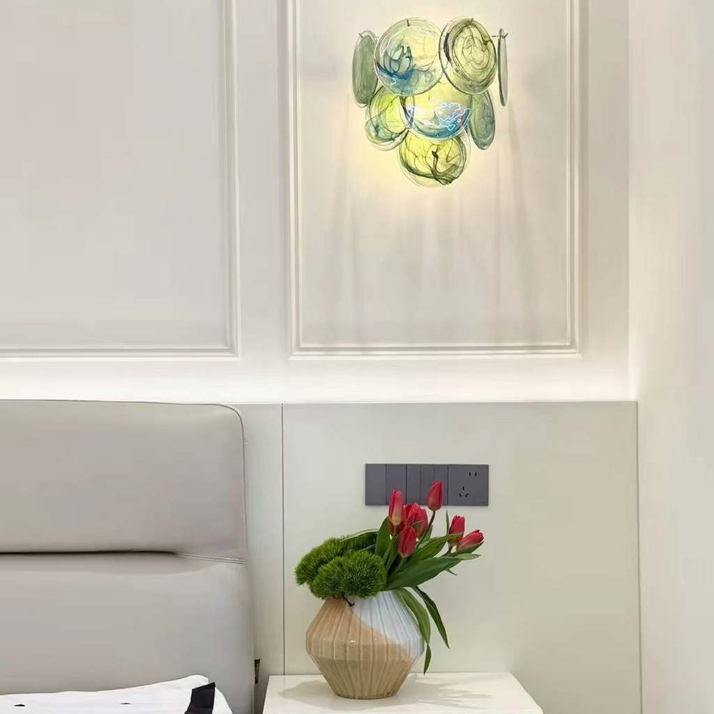 Fleur Glass Disc Wall Sconce Glowryte