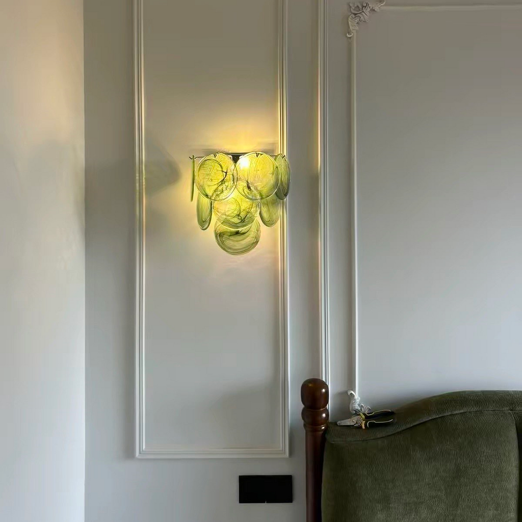 Fleur Glass Disc Wall Sconce Glowryte