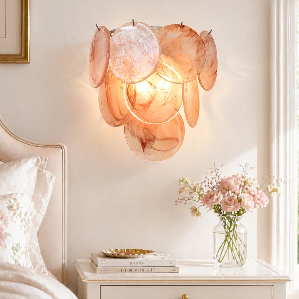 Fleur Glass Disc Wall Sconce Glowryte