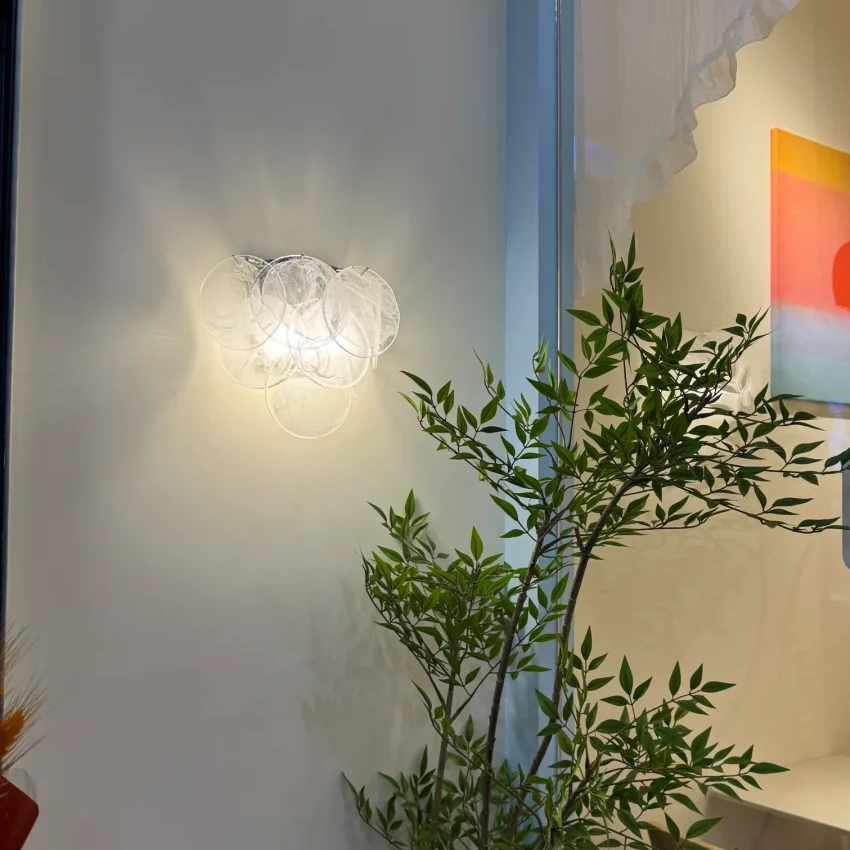 Fleur Glass Disc Wall Sconce Glowryte