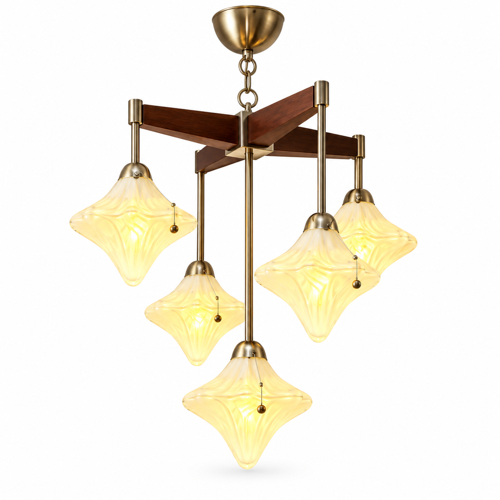 French Vintage Starburst Chandelier Glowryte