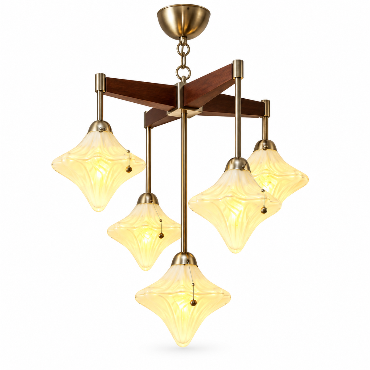 French Vintage Starburst Chandelier Glowryte
