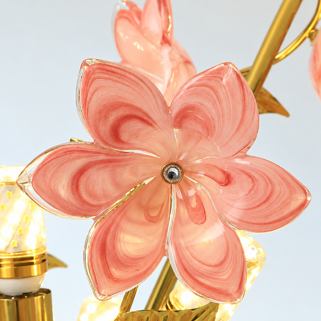 French Floral Glass Chandelier Glowryte