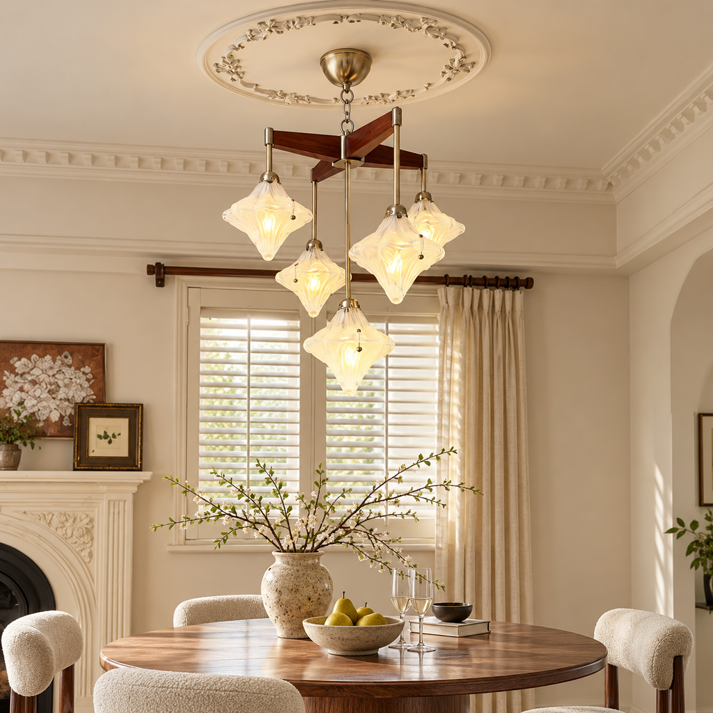 French Vintage Starburst Chandelier Glowryte
