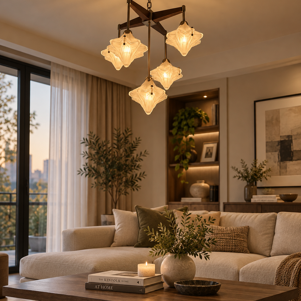 French Vintage Starburst Chandelier Glowryte