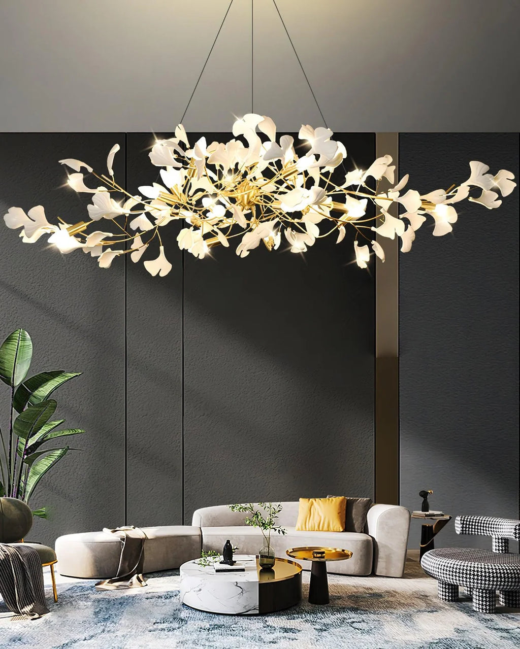 Gingko Bough Chandelier Glowryte